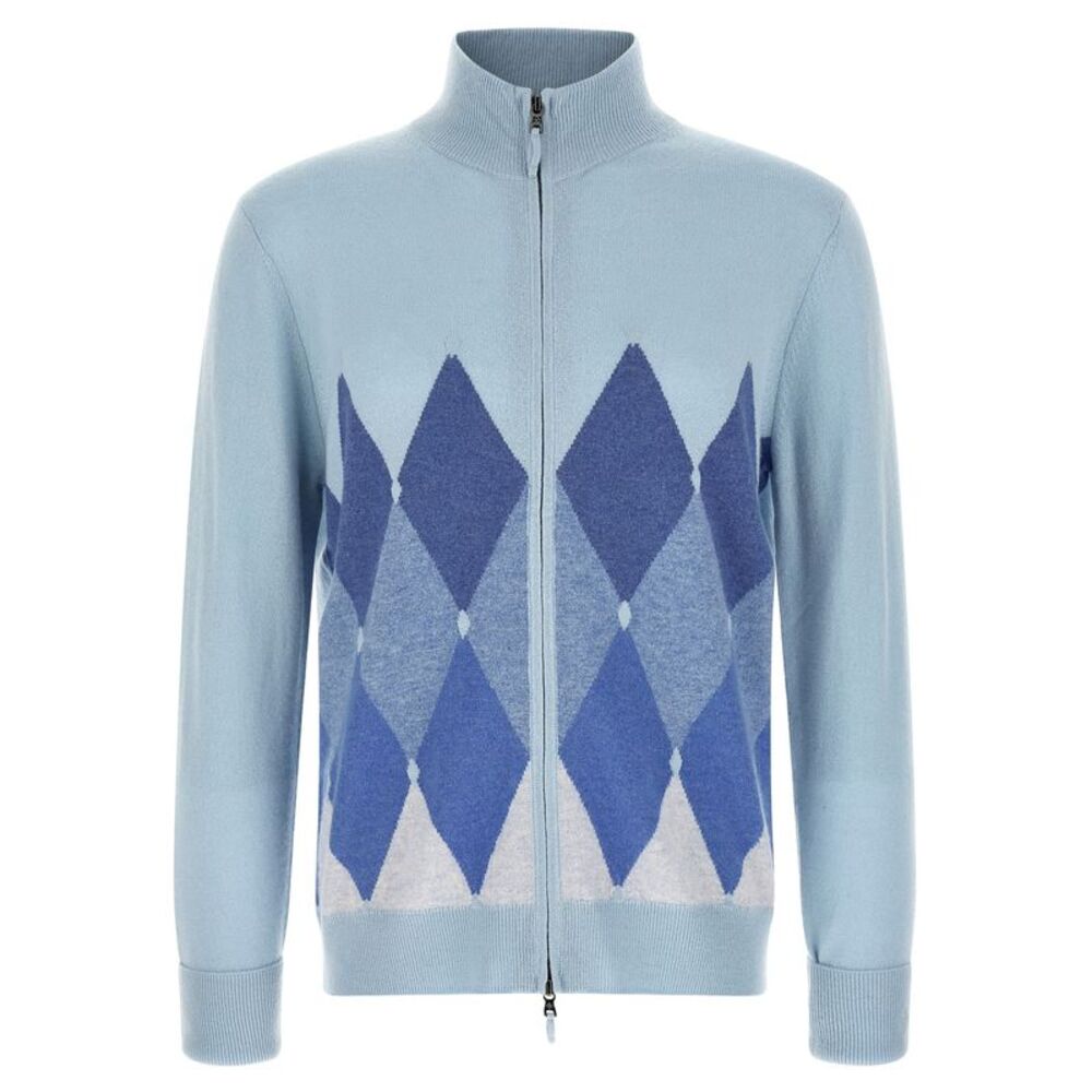 Ballantyne Blue Cashmere Men's Cardigan
